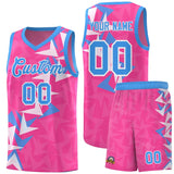 Custom Pink Boomerang Pattern Sets Basketball Jersey