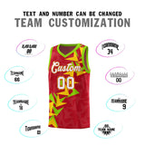 Custom Red Boomerang Pattern Sets Basketball Jersey