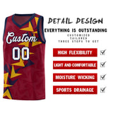 Custom Crimson Boomerang Pattern Sets Basketball Jersey