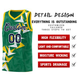 Custom Kelly Green Boomerang Pattern Sets Basketball Jersey