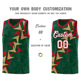 Custom Hunter Green Boomerang Pattern Sets Basketball Jersey