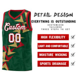 Custom Hunter Green Boomerang Pattern Sets Basketball Jersey