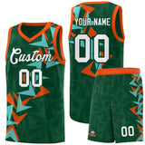Custom Hunter Green Boomerang Pattern Sets Basketball Jersey