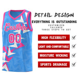 Custom Light Blue Boomerang Pattern Sets Basketball Jersey