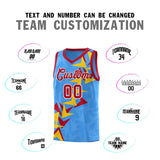 Custom Light Blue Boomerang Pattern Sets Basketball Jersey