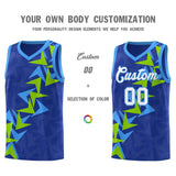 Custom Royal Boomerang Pattern Sets Basketball Jersey