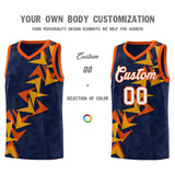 Custom Navy Boomerang Pattern Sets Basketball Jersey