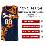 Custom Navy Boomerang Pattern Sets Basketball Jersey