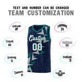 Custom Navy Boomerang Pattern Sets Basketball Jersey