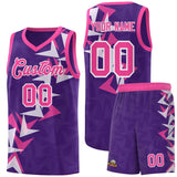 Custom Purple Boomerang Pattern Sets Basketball Jersey