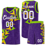 Custom Purple Boomerang Pattern Sets Basketball Jersey