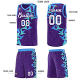 Custom Purple Boomerang Pattern Sets Basketball Jersey