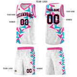 Custom White Boomerang Pattern Sets Basketball Jersey