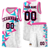Custom White Boomerang Pattern Sets Basketball Jersey