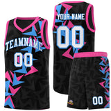 Custom Black Boomerang Pattern Sets Basketball Jersey