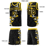 Custom Black Boomerang Pattern Sets Basketball Jersey