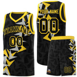 Custom Black Boomerang Pattern Sets Basketball Jersey