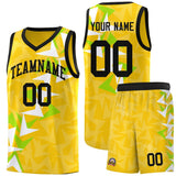 Custom Gold Boomerang Pattern Sets Basketball Jersey