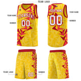 Custom Gold Boomerang Pattern Sets Basketball Jersey