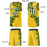 Custom Gold Boomerang Pattern Sets Basketball Jersey