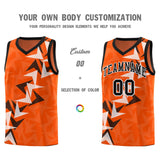 Custom Orange Boomerang Pattern Sets Basketball Jersey