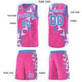 Custom Pink Boomerang Pattern Sets Basketball Jersey