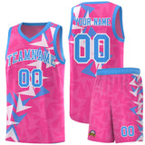 Custom Pink Boomerang Pattern Sets Basketball Jersey