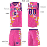 Custom Pink Boomerang Pattern Sets Basketball Jersey