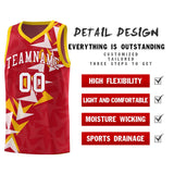 Custom Red Boomerang Pattern Sets Basketball Jersey