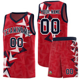 Custom Red Boomerang Pattern Sets Basketball Jersey