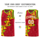 Custom Red Boomerang Pattern Sets Basketball Jersey