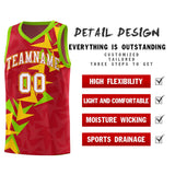 Custom Red Boomerang Pattern Sets Basketball Jersey