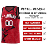 Custom Red Boomerang Pattern Sets Basketball Jersey