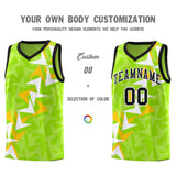 Custom Neon Green Boomerang Pattern Sets Basketball Jersey