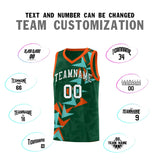 Custom Hunter Green Boomerang Pattern Sets Basketball Jersey