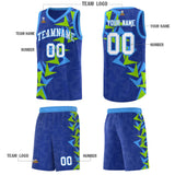 Custom Royal Boomerang Pattern Sets Basketball Jersey