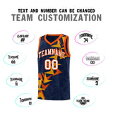 Custom Navy Boomerang Pattern Sets Basketball Jersey