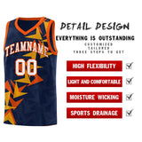 Custom Navy Boomerang Pattern Sets Basketball Jersey