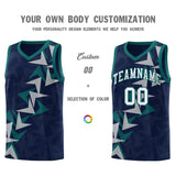 Custom Navy Boomerang Pattern Sets Basketball Jersey