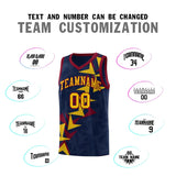 Custom Navy Boomerang Pattern Sets Basketball Jersey