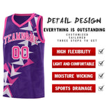 Custom Purple Boomerang Pattern Sets Basketball Jersey
