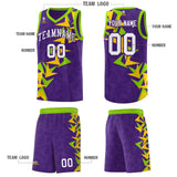 Custom Purple Boomerang Pattern Sets Basketball Jersey