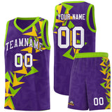 Custom Purple Boomerang Pattern Sets Basketball Jersey
