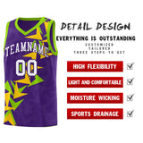 Custom Purple Boomerang Pattern Sets Basketball Jersey