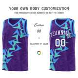 Custom Purple Boomerang Pattern Sets Basketball Jersey
