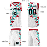 Custom White Boomerang Pattern Sets Basketball Jersey