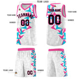 Custom White Boomerang Pattern Sets Basketball Jersey