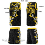 Custom Black Boomerang Pattern Sets Basketball Jersey