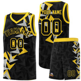 Custom Black Boomerang Pattern Sets Basketball Jersey