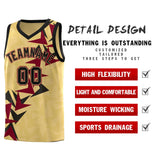 Custom Khaki Boomerang Pattern Sets Basketball Jersey